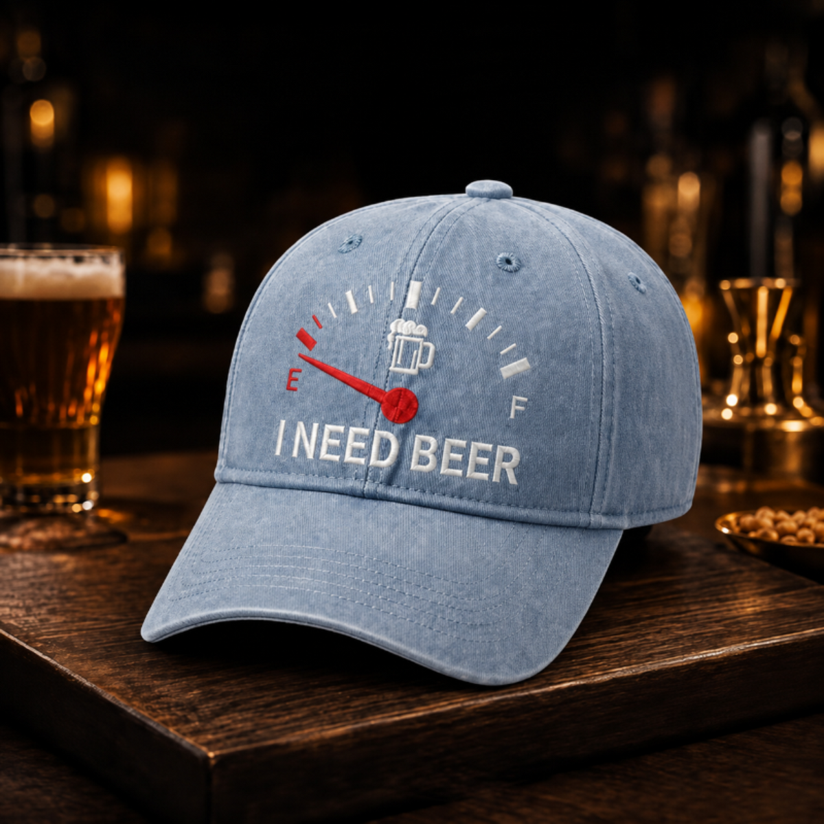 🔥ÚLTIMOS DÍAS 50 % DE DESCUENTO - 🍺 Gorra béisbol bordada «I NEED BEER» – Gorra unisex 🧢