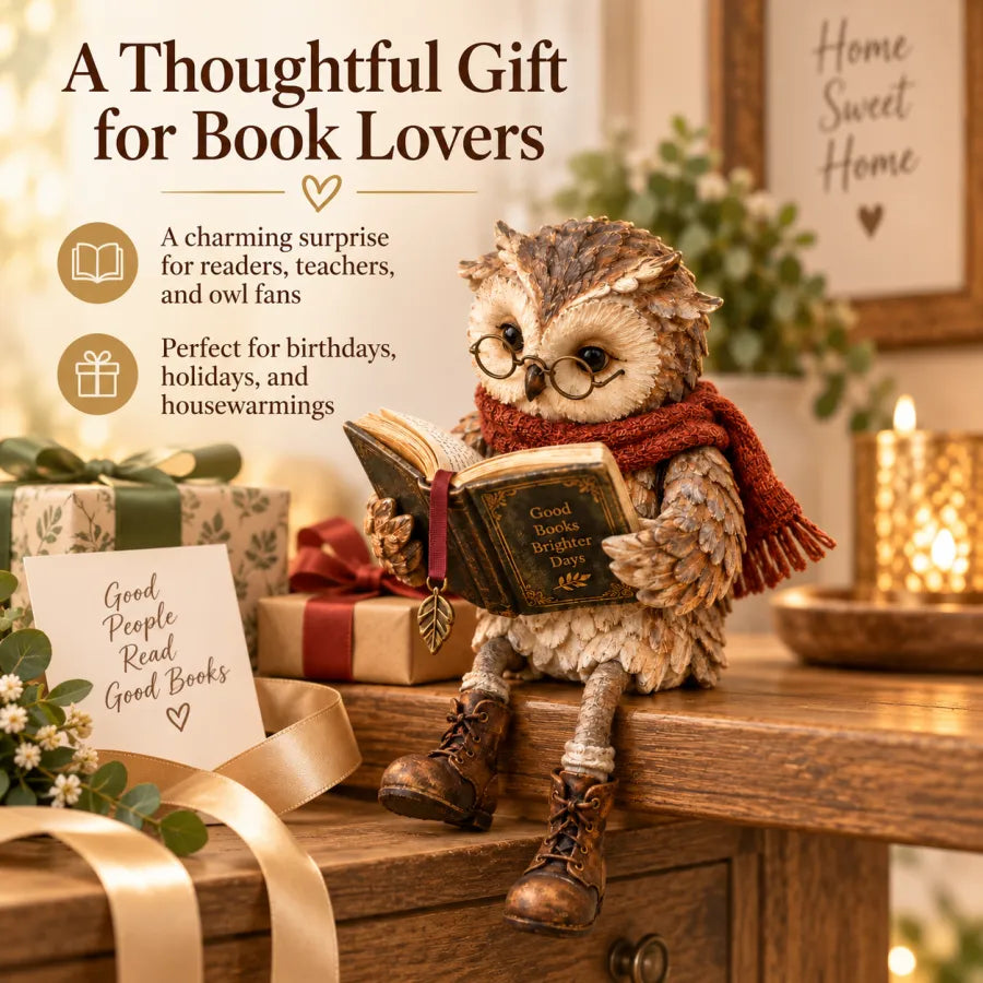 🦉 Figura de Búho Leyendo