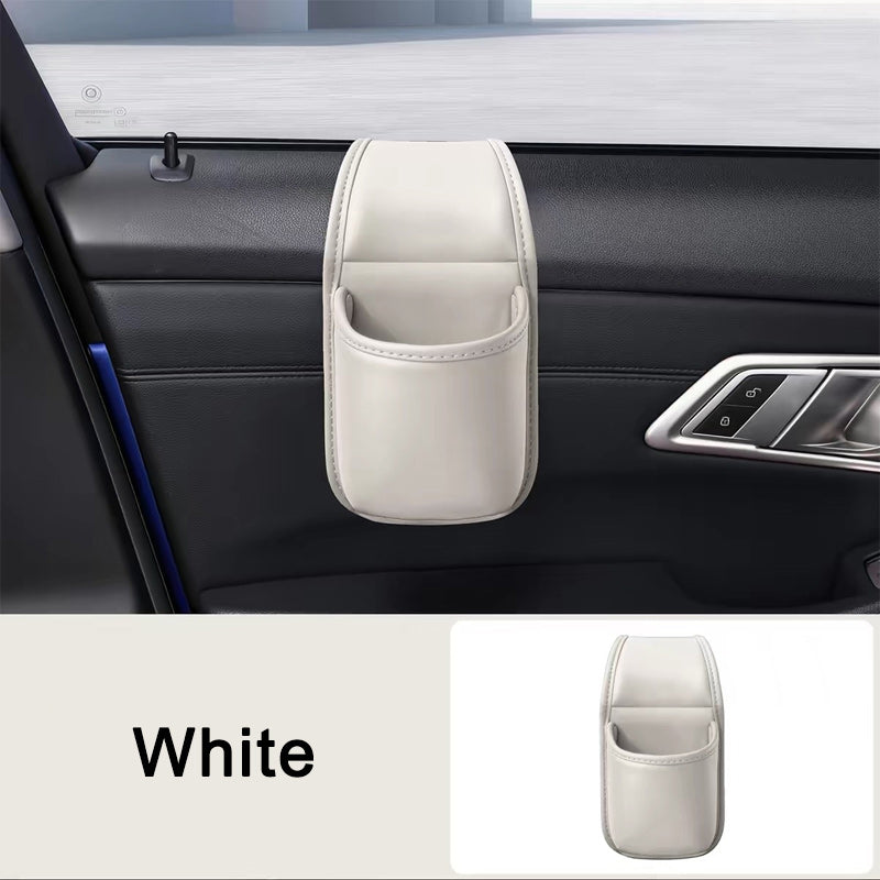 🚗 Organizador Multifuncional para Puerta de Coche Portavasos de Piel Sintética