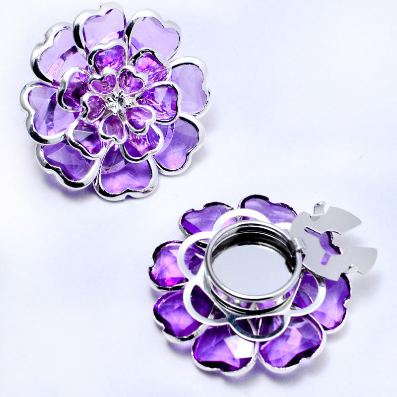 🌸 Clip cubrebotones con perlas y flores