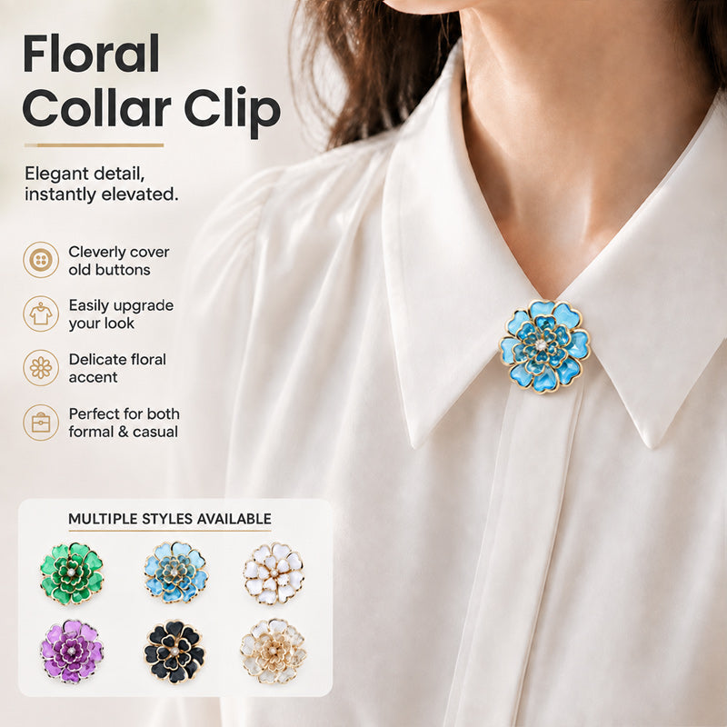 🌸 Clip cubrebotones con perlas y flores