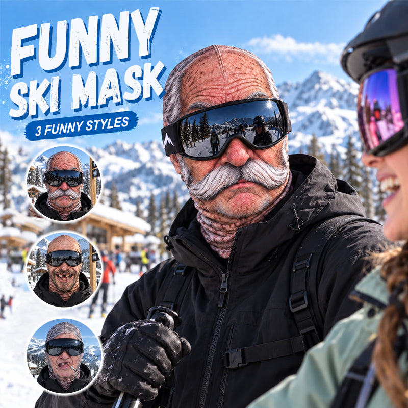 😂🎿 Máscara de esquí divertida y realista — Máscara cómica de invierno de cobertura total
