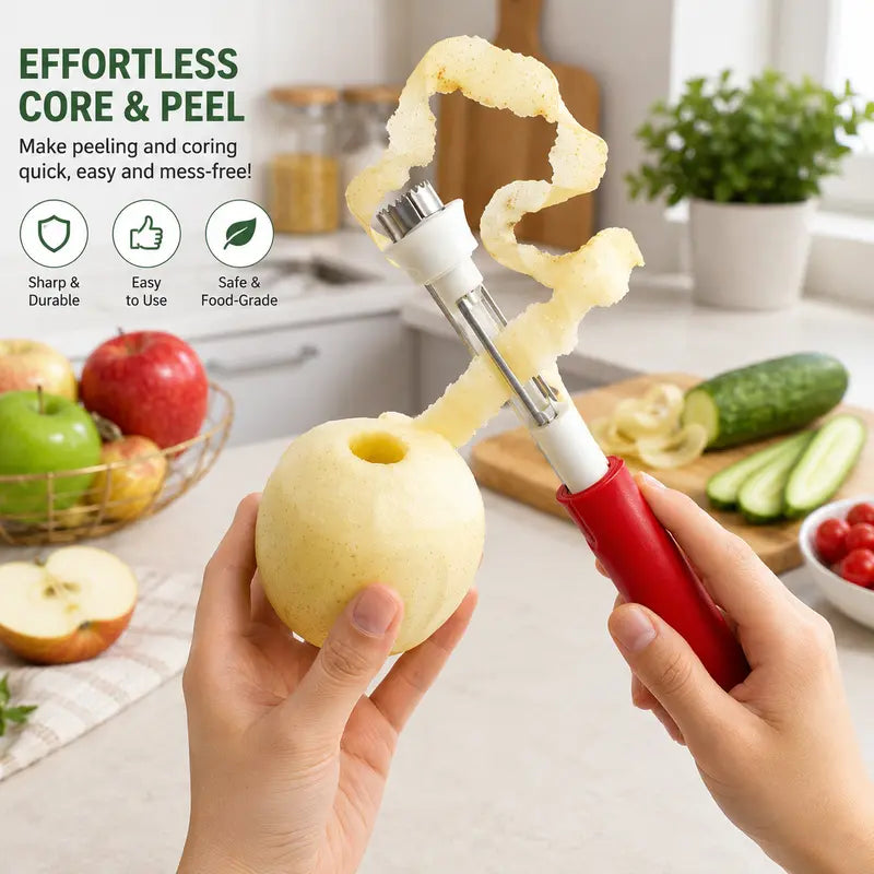 🍎 Herramienta 2‑en‑1 de acero inoxidable para descorazonar manzanas: ¡Extractor de núcleo en un solo movimiento! ✨
