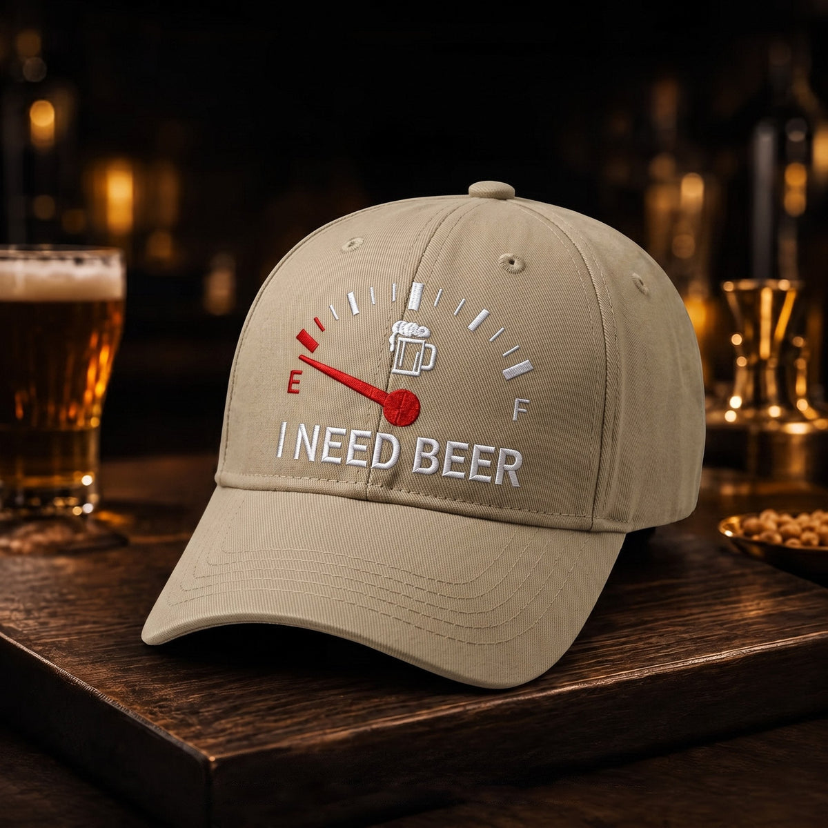 🔥ÚLTIMOS DÍAS 50 % DE DESCUENTO - 🍺 Gorra béisbol bordada «I NEED BEER» – Gorra unisex 🧢