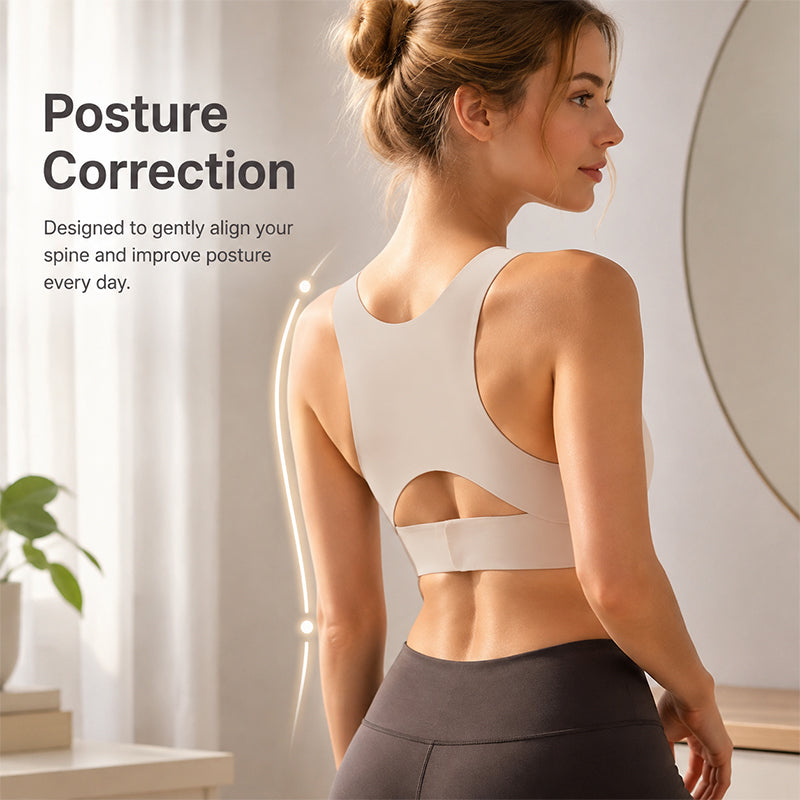 🧘 Sujetador deportivo corrector de postura para mujer, alisa la espalda, sin aros y cierre frontal ✨