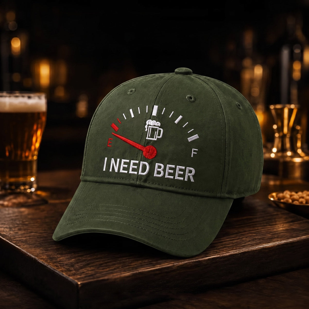 🔥ÚLTIMOS DÍAS 50 % DE DESCUENTO - 🍺 Gorra béisbol bordada «I NEED BEER» – Gorra unisex 🧢