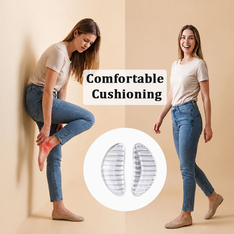 🦶☁️ Soportes de arco transparentes para la planta del pie – soporte discreto para tus pies en el uso diario