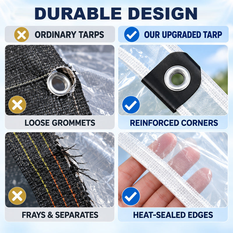 🌧️☀️ Lona impermeable transparente para la lluvia — Espacios al aire libre luminosos y protegidos