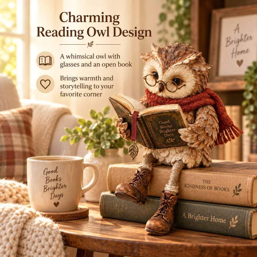 🦉 Figura de Búho Leyendo