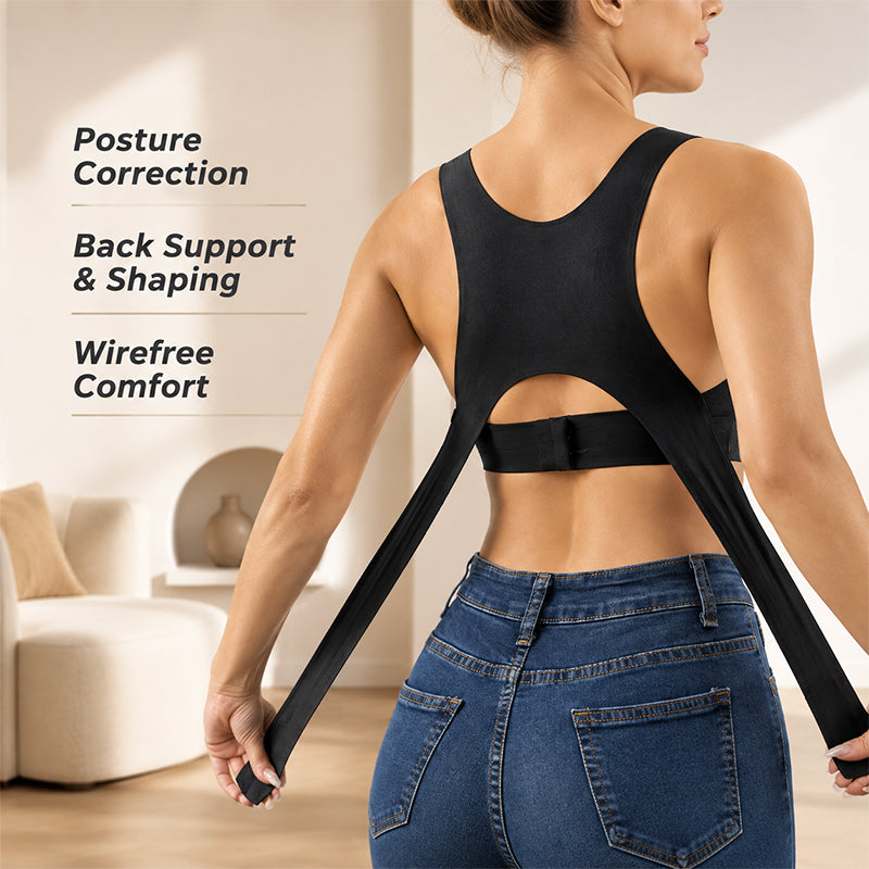 🧘 Sujetador deportivo corrector de postura para mujer, alisa la espalda, sin aros y cierre frontal ✨