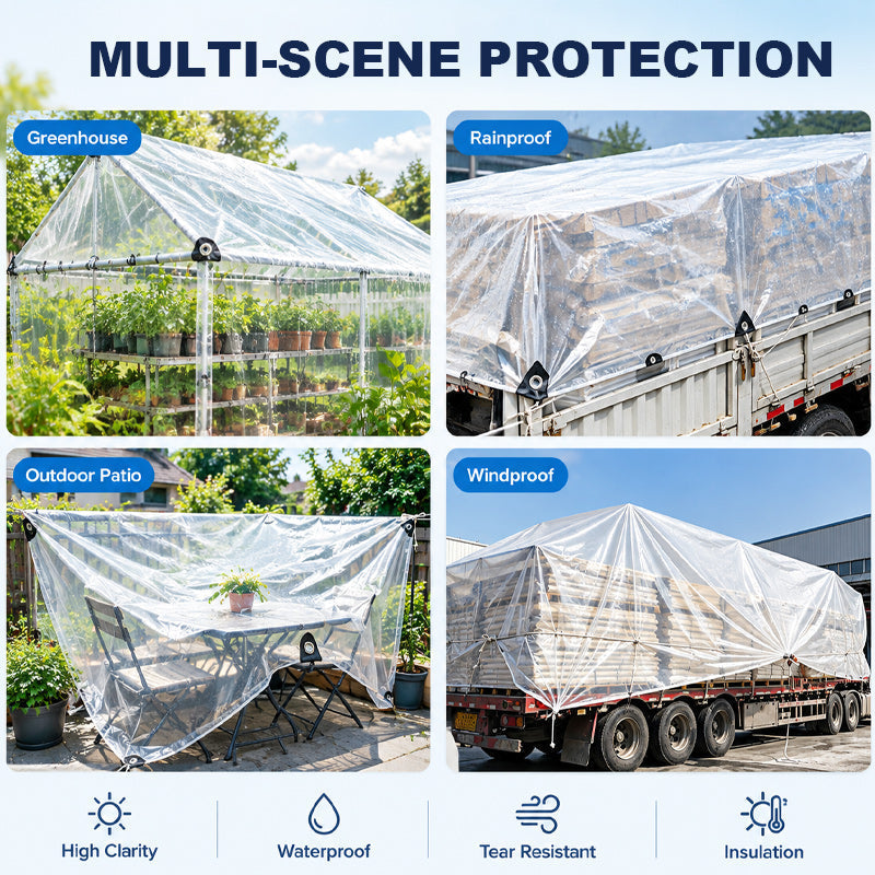 🌧️☀️ Lona impermeable transparente para la lluvia — Espacios al aire libre luminosos y protegidos