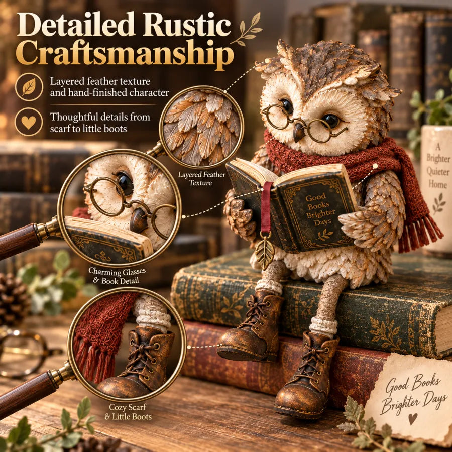 🦉 Figura de Búho Leyendo
