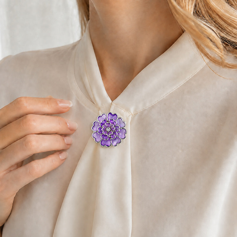 🌸 Clip cubrebotones con perlas y flores