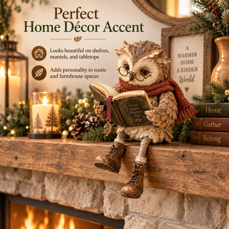 🦉 Figura de Búho Leyendo