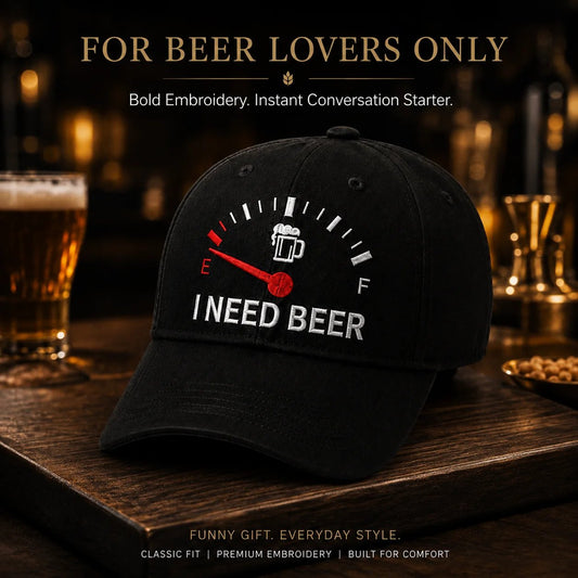 🔥ÚLTIMOS DÍAS 50 % DE DESCUENTO - 🍺 Gorra béisbol bordada «I NEED BEER» – Gorra unisex 🧢