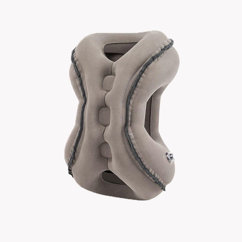 ✈️💤 Almohada inflable portátil para dormir en el avión — Apoyo para descansar en posición frontal y lateral