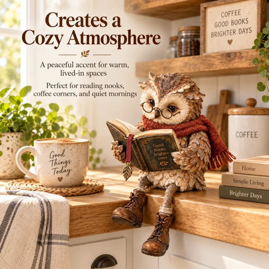 🦉 Figura de Búho Leyendo