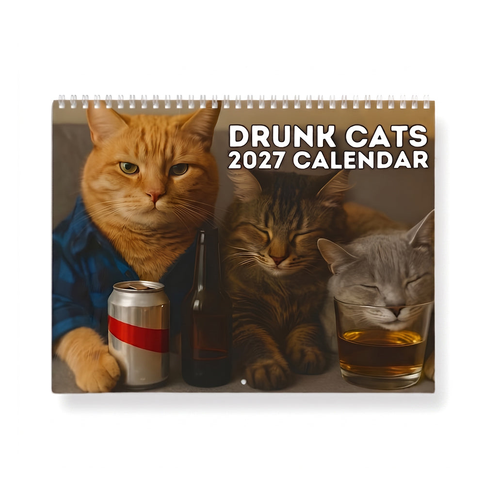 🍺🐱 Calendario de pared Gatos Borrachos 2027 – 12 meses de caos felino sin filtros y muchas risas 😂