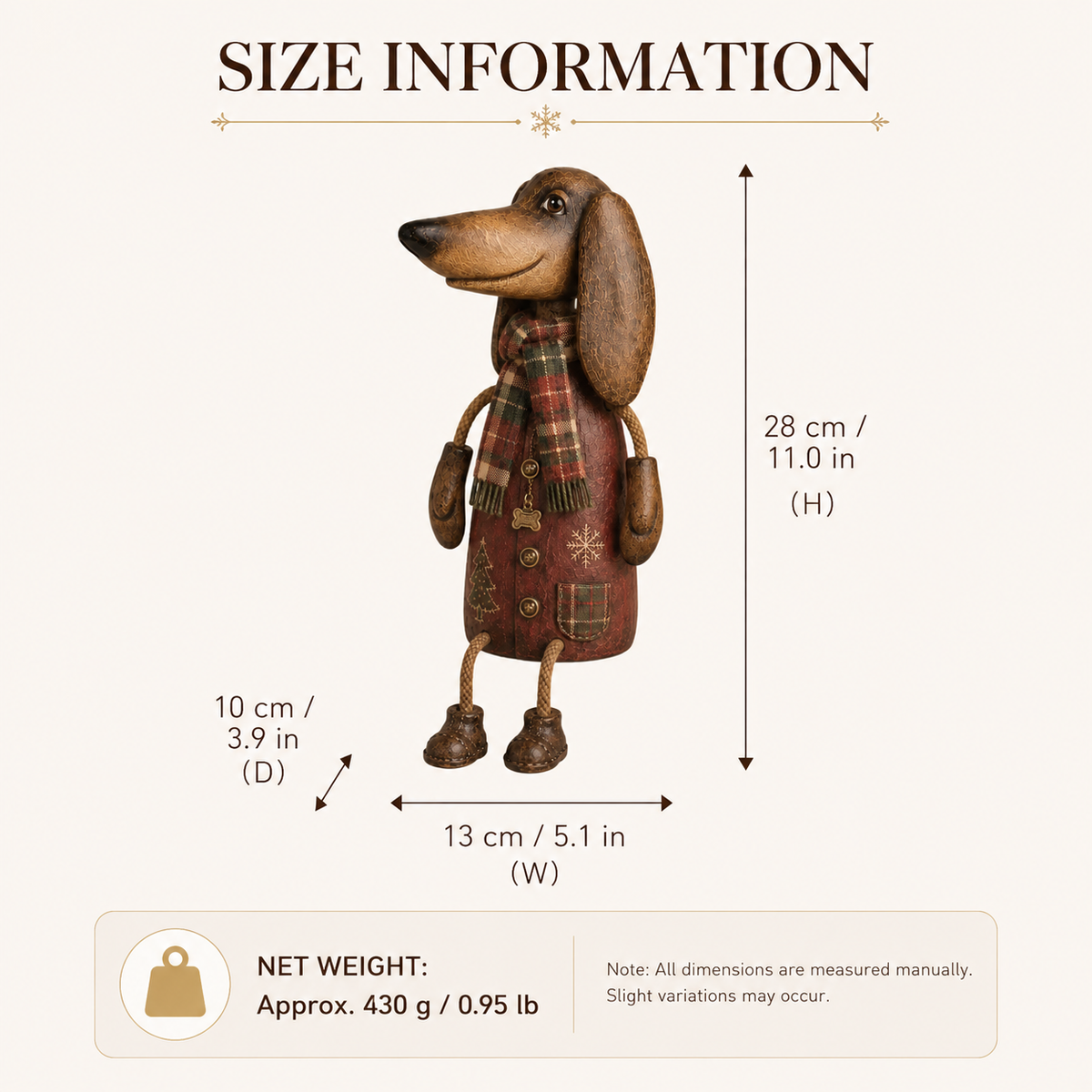 🏡Soportes de estante navideños vintage de perro salchicha