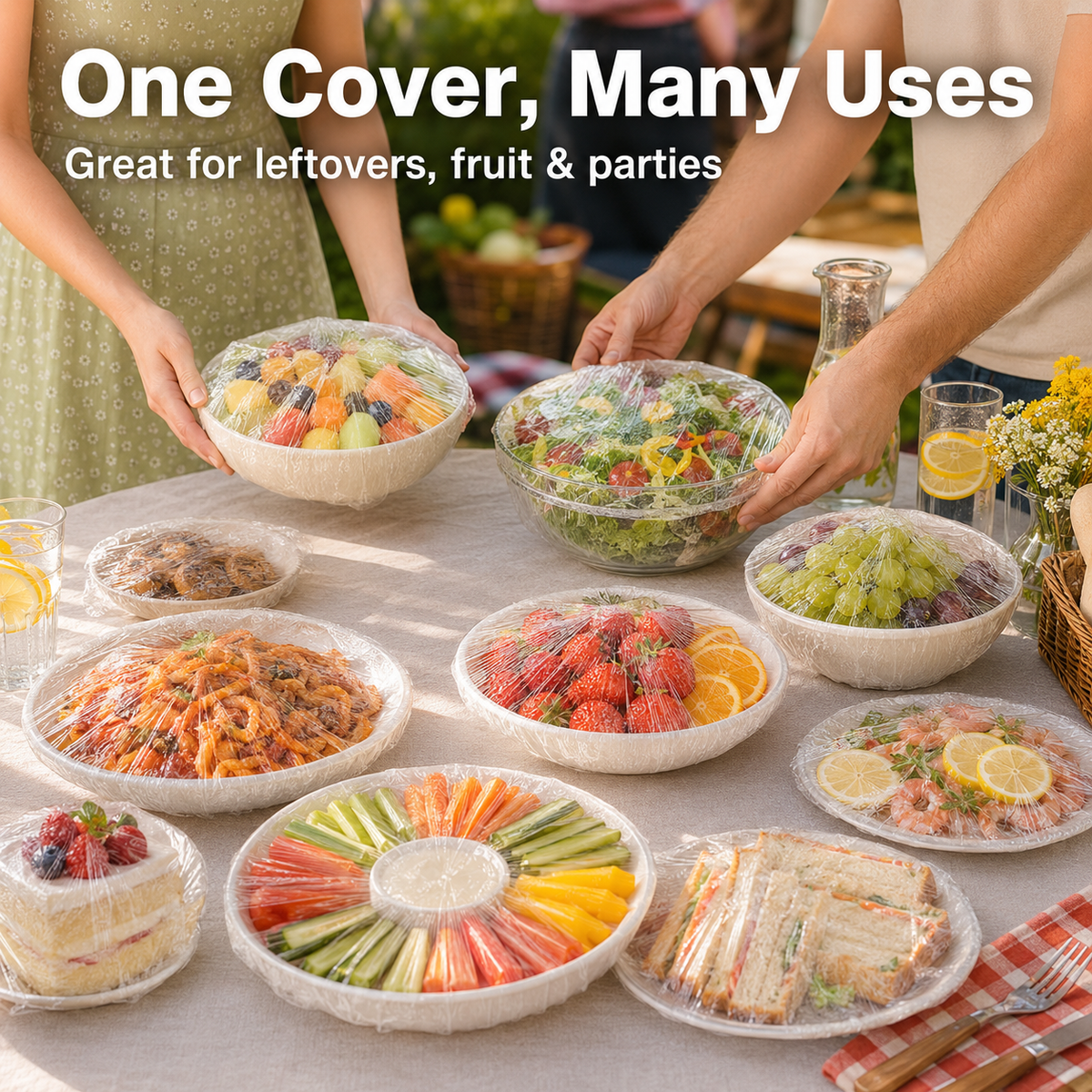 🔥 ÚLTIMO DÍA DE OFERTA｜¡Solo quedan 100 unidades! Tapas elásticas desechables aptas para alimentos para cuencos y platos