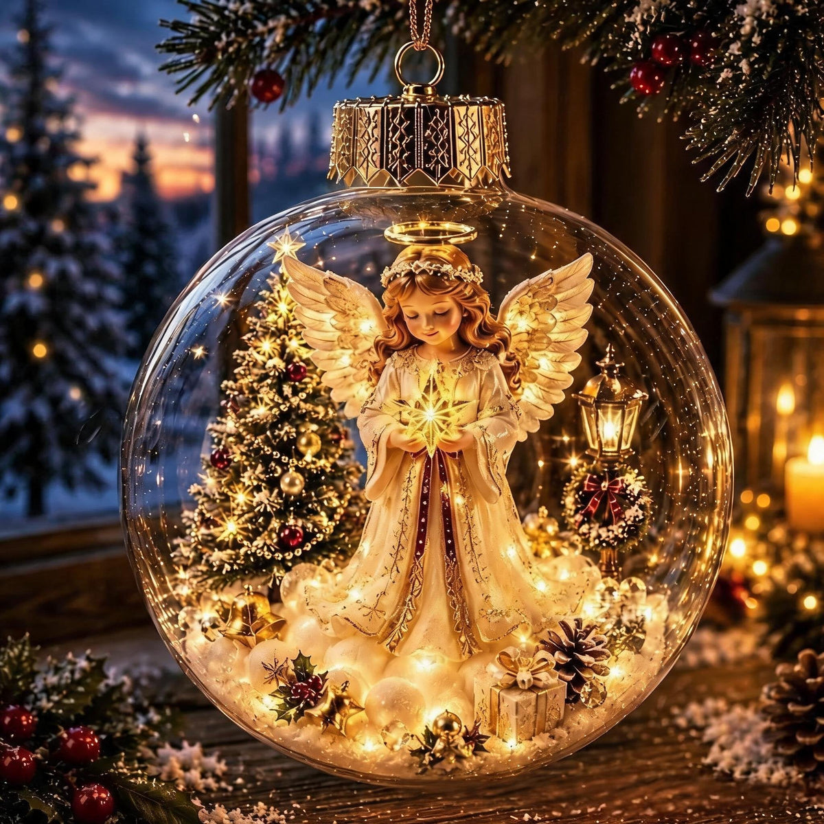 🎄Gloeiende kerstdiorama-kerstbal – Een kleine winterwereld in je handen