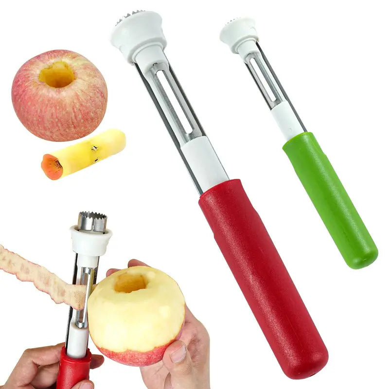 🍎 Herramienta 2‑en‑1 de acero inoxidable para descorazonar manzanas: ¡Extractor de núcleo en un solo movimiento! ✨