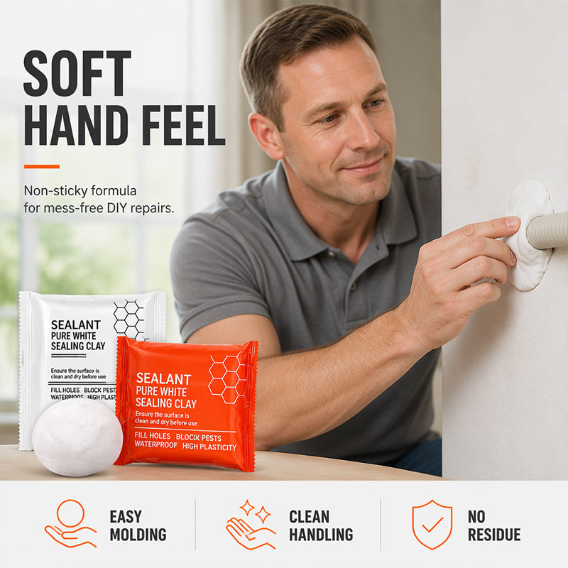 🧱💧 Arcilla impermeable para sellar agujeros en paredes — Sellador flexible para huecos de tuberías, agujeros de aire acondicionado y grietas