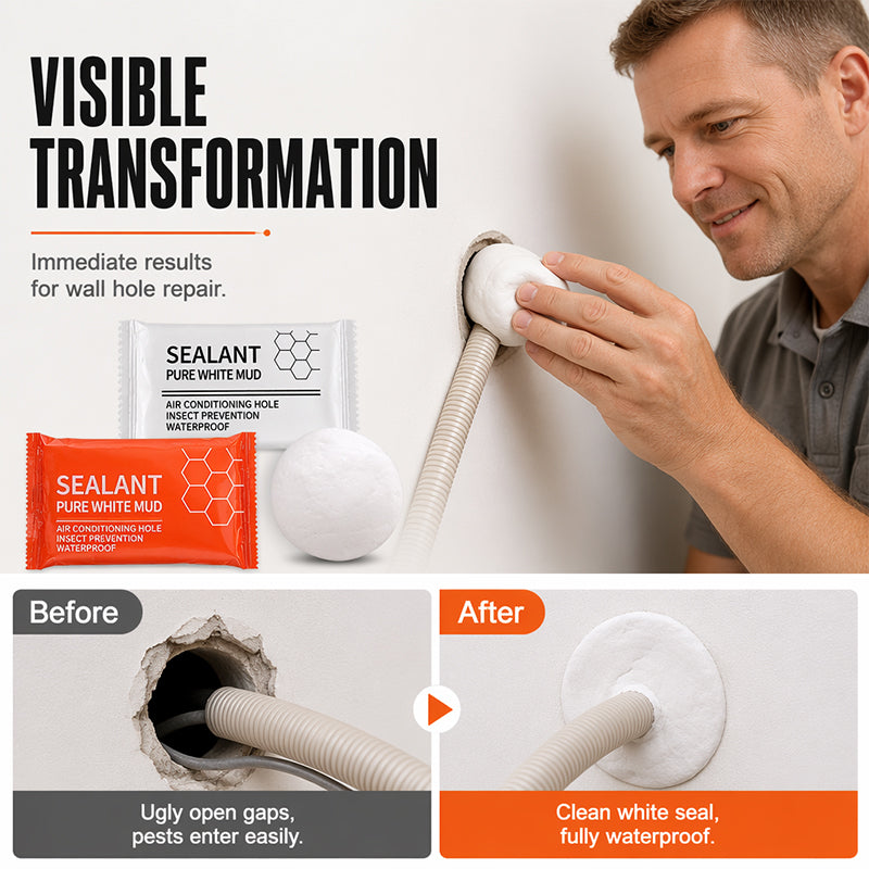 🧱💧 Arcilla impermeable para sellar agujeros en paredes — Sellador flexible para huecos de tuberías, agujeros de aire acondicionado y grietas