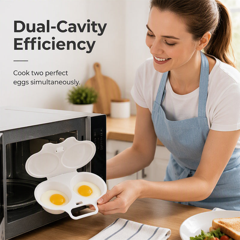 🥚 Cocedor de Huevos para Microondas con Tapa y Asa